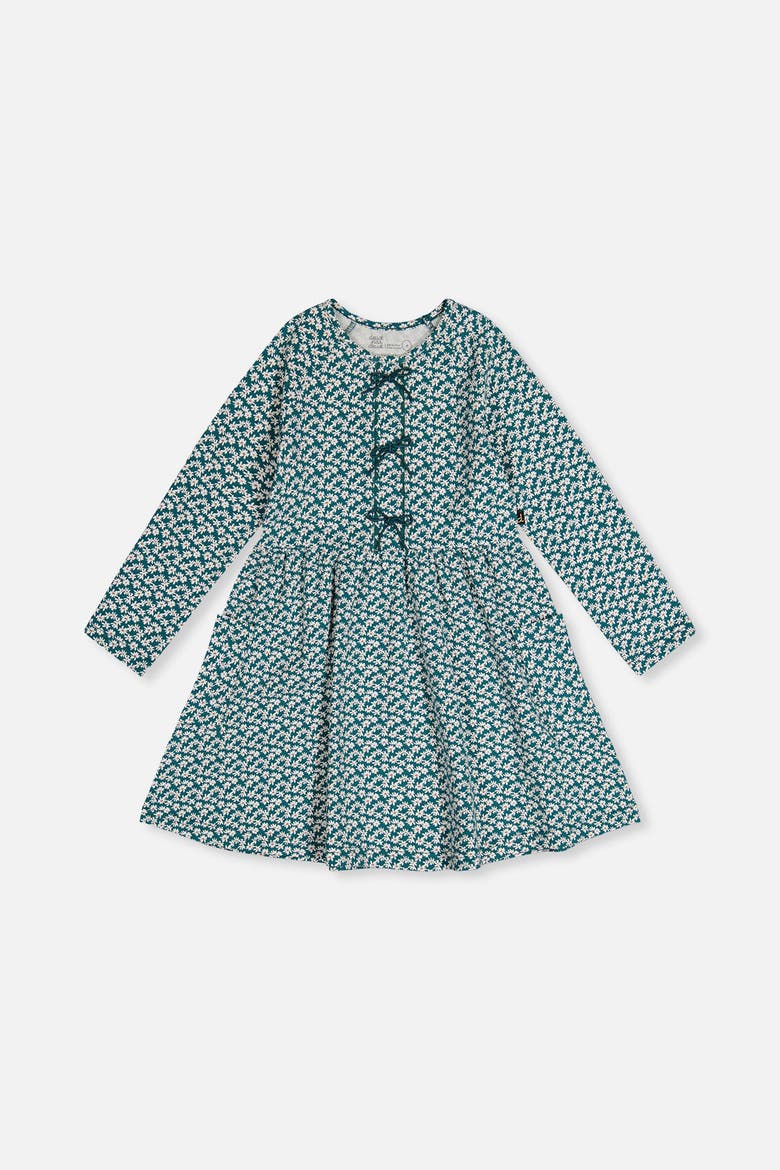 Organic Cotton Strawberry Soft Pocket Dress, Main, color, Green Floral Print
