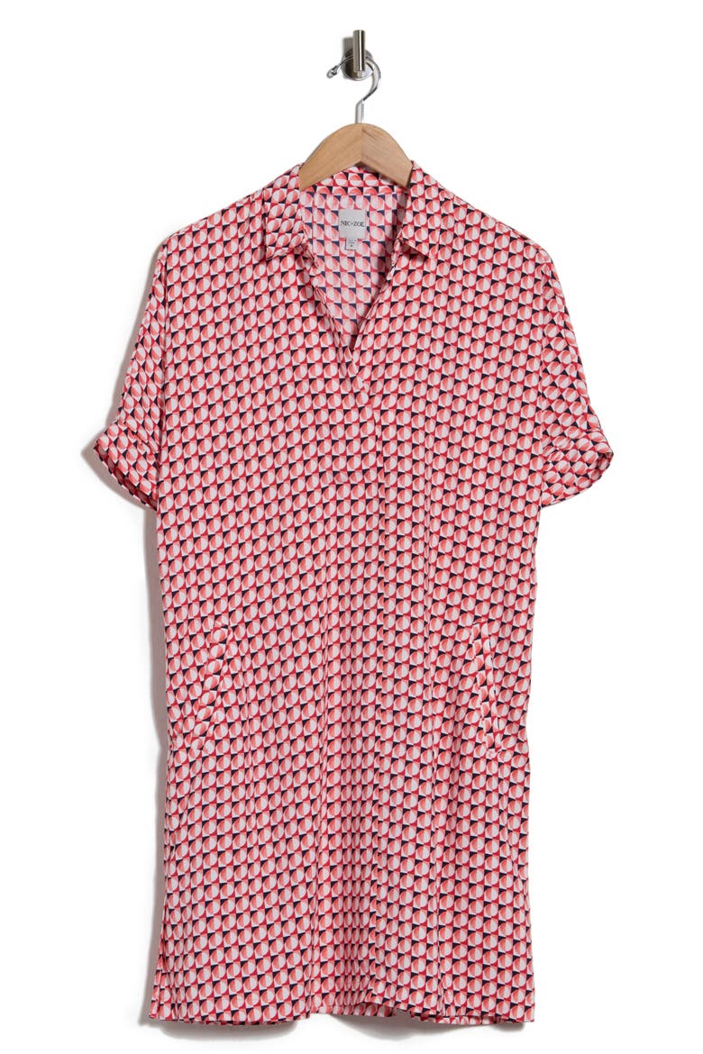 Geo Print Devon Polo Dress, Alternate, color, PINK MULTI