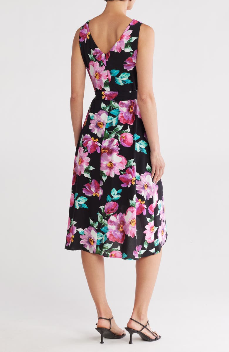 Connected Apparel Sleeveless Mock Wrap Dress, Alternate, color, 