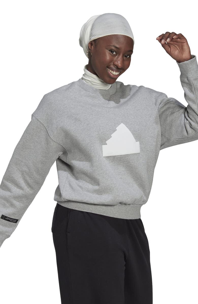 adidas Crewneck Logo Sweatshirt, Alternate, color, 