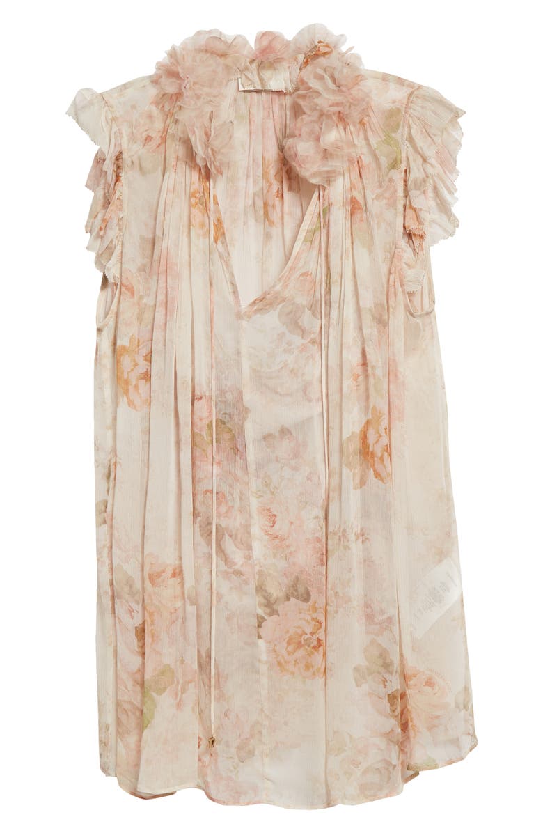 Zimmermann Frilled Cap Sleeve Top, Alternate, color, 