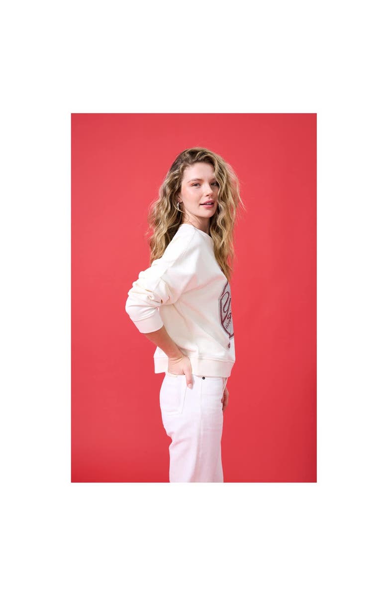 Terez Women's Terez Cream New York Yankees Oversized Gemstone Logo Sweatshirt, Alternate, color, Cream