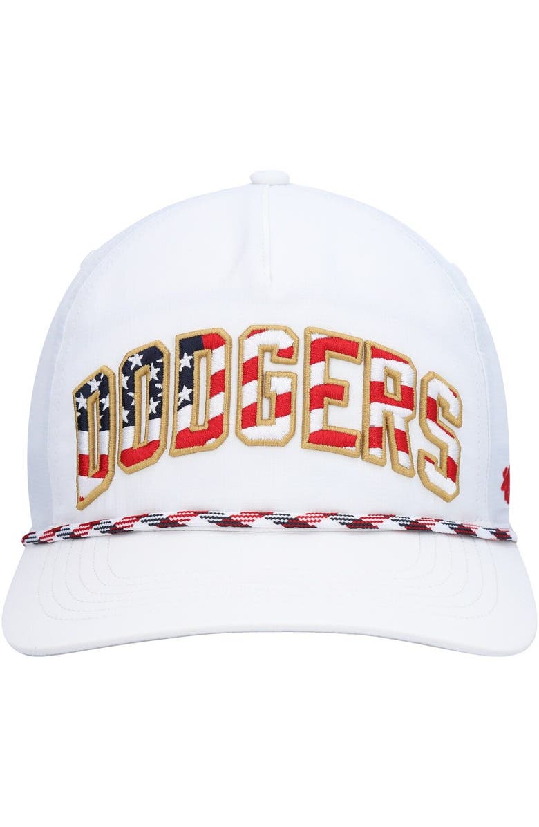 '47 Men's '47 White Los Angeles Dodgers Flag Flutter Hitch Snapback Hat, Alternate, color, 