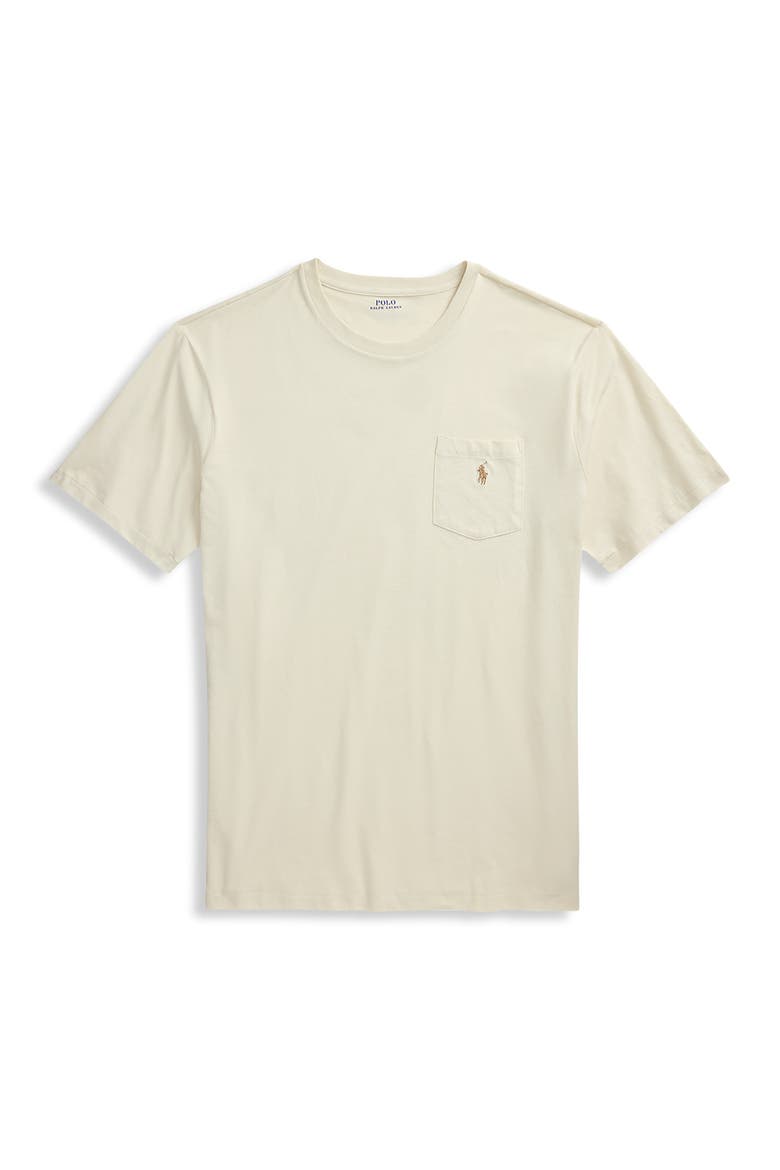 Big & Tall Classic Fit Jersey Crewneck Pocket Tee, Alternate, color, PARCHMENT CREAM