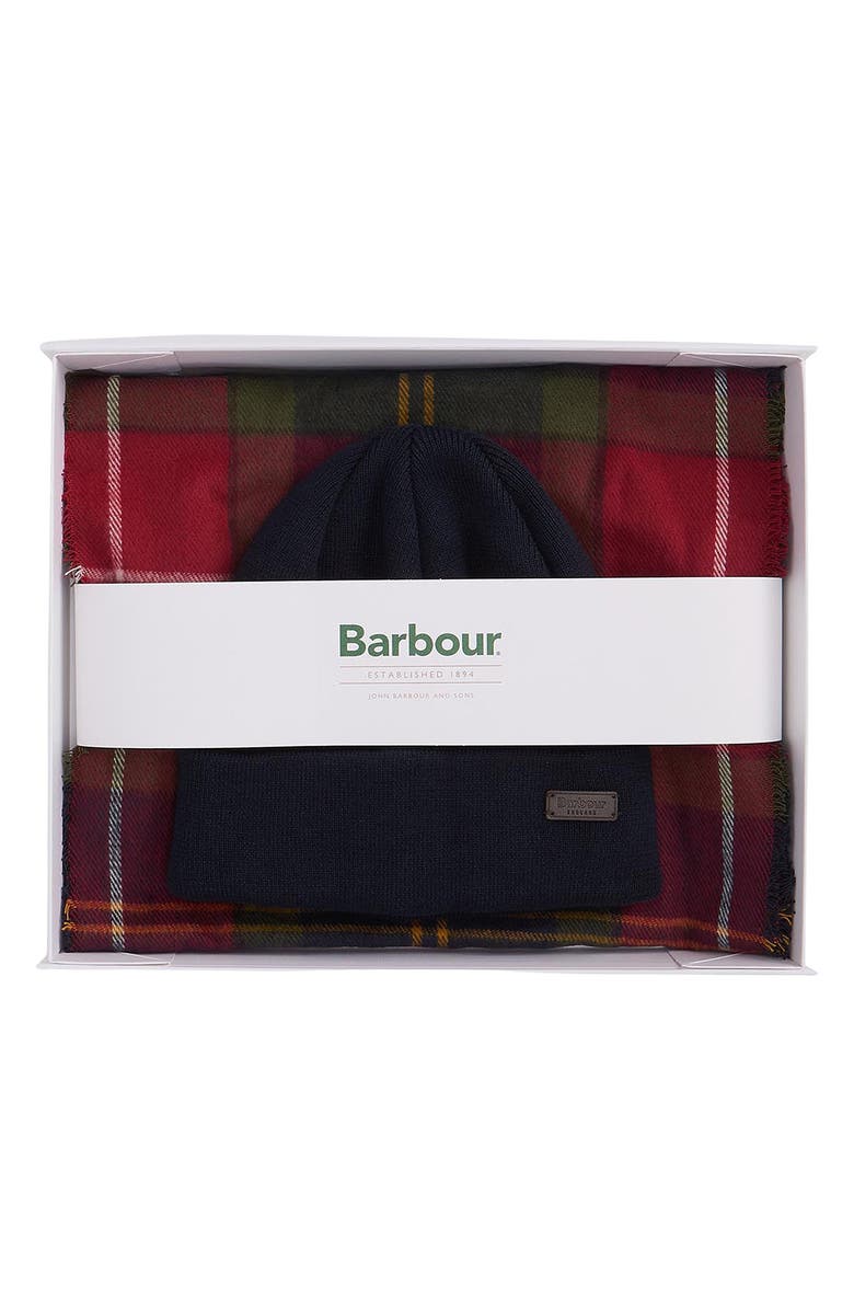 Barbour Swinton Tartan Scarf & Beanie Set, Alternate, color, Winterberry Tartan