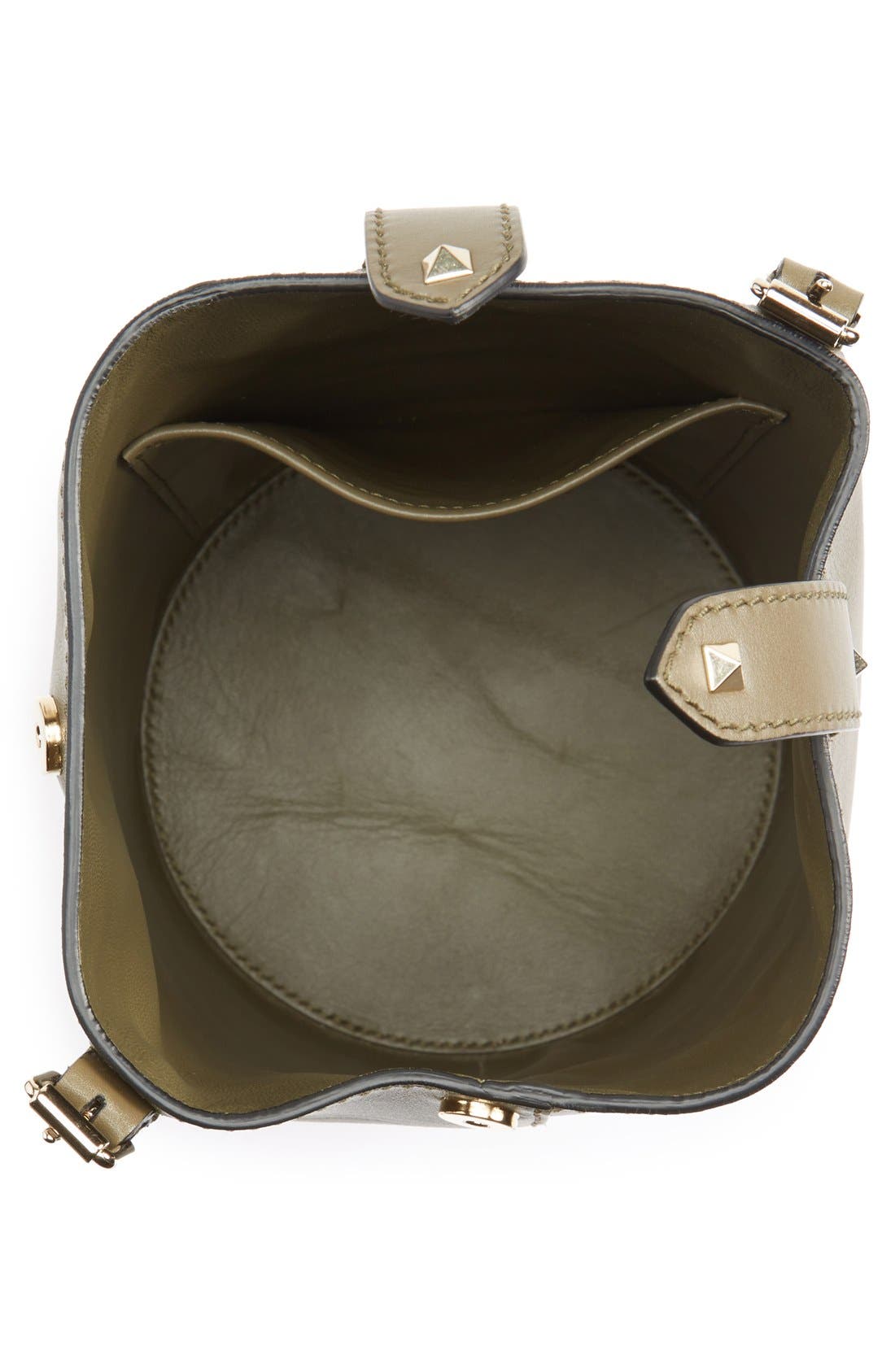 'Rockstud' Bucket Bag, Alternate, color, ARMY GREEN