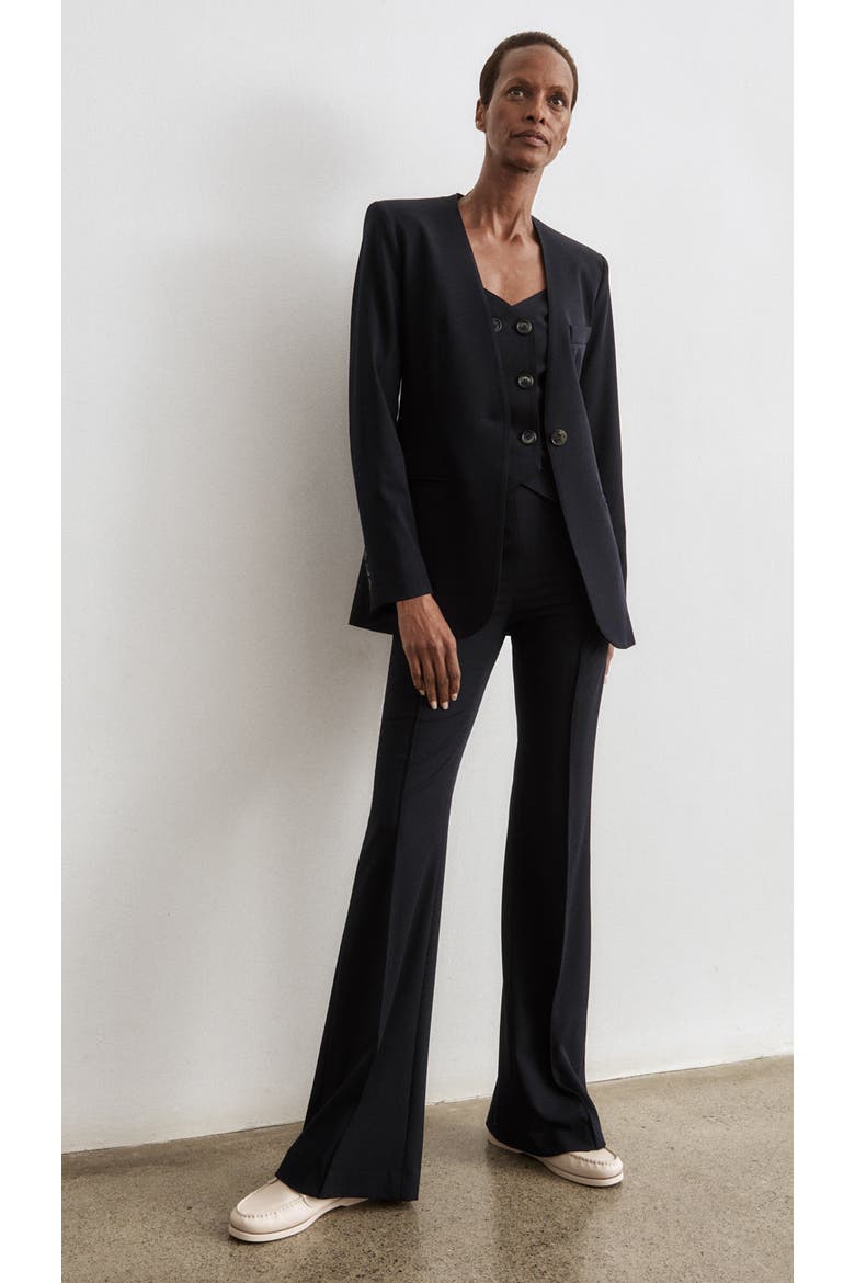 Collarless Blazer, Alternate, color, Navy Blue