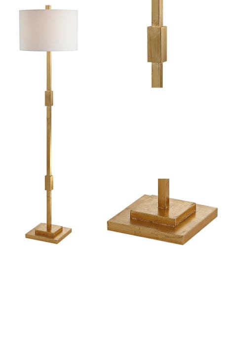 Windsor 61.5" Resin/Metal LED Floor Lamp, Gold Leaf