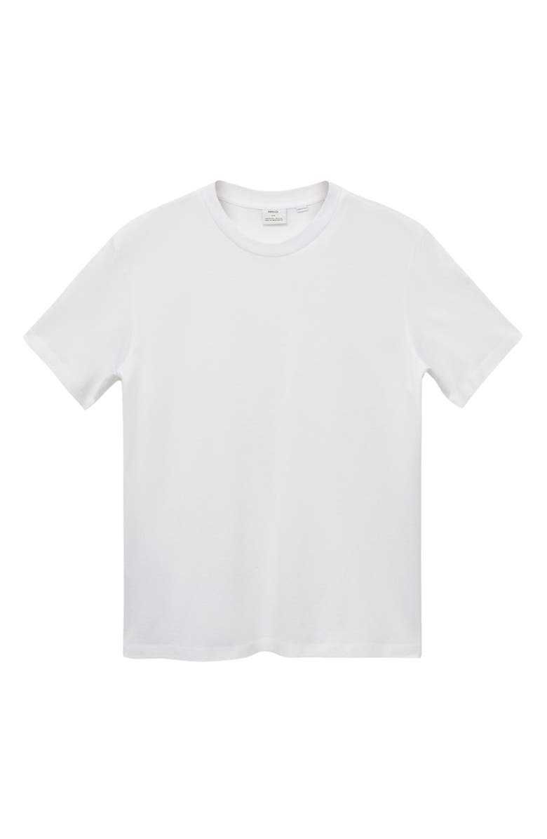 MANGO Slim Fit Cotton T-Shirt, Alternate, color, White