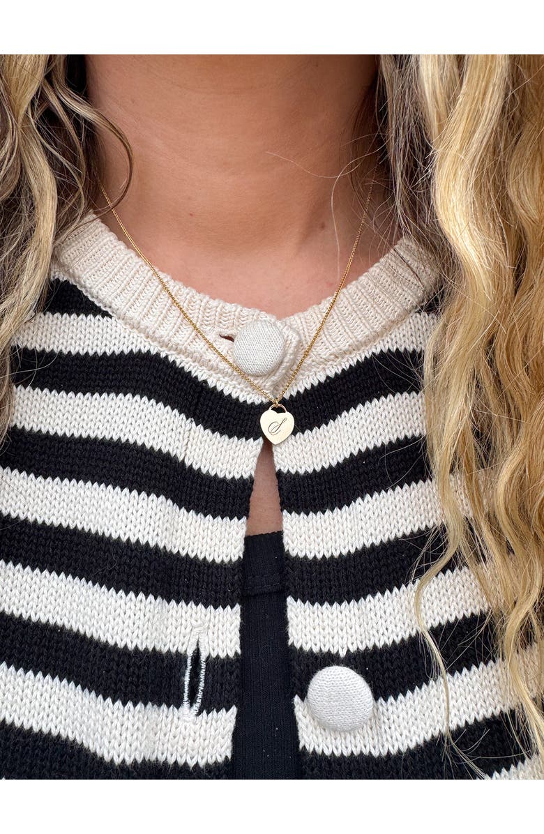 Set & Stones Alice Initial Heart Pendant Necklace, Alternate, color, Gold / F
