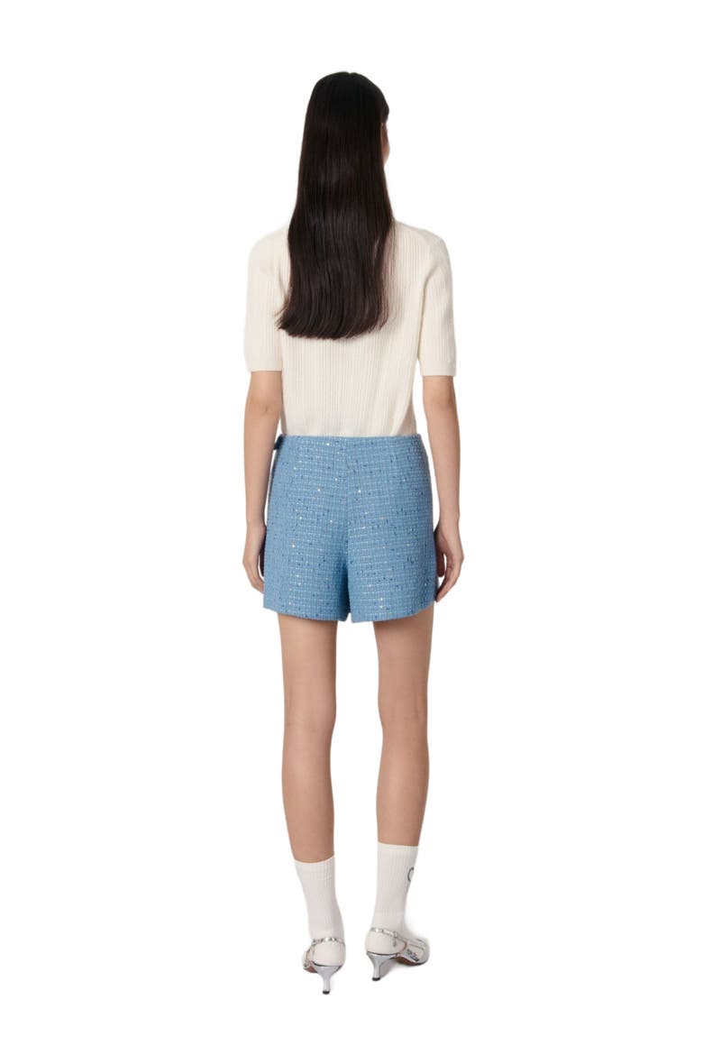Pleated tweed skort, Alternate, color, Blue