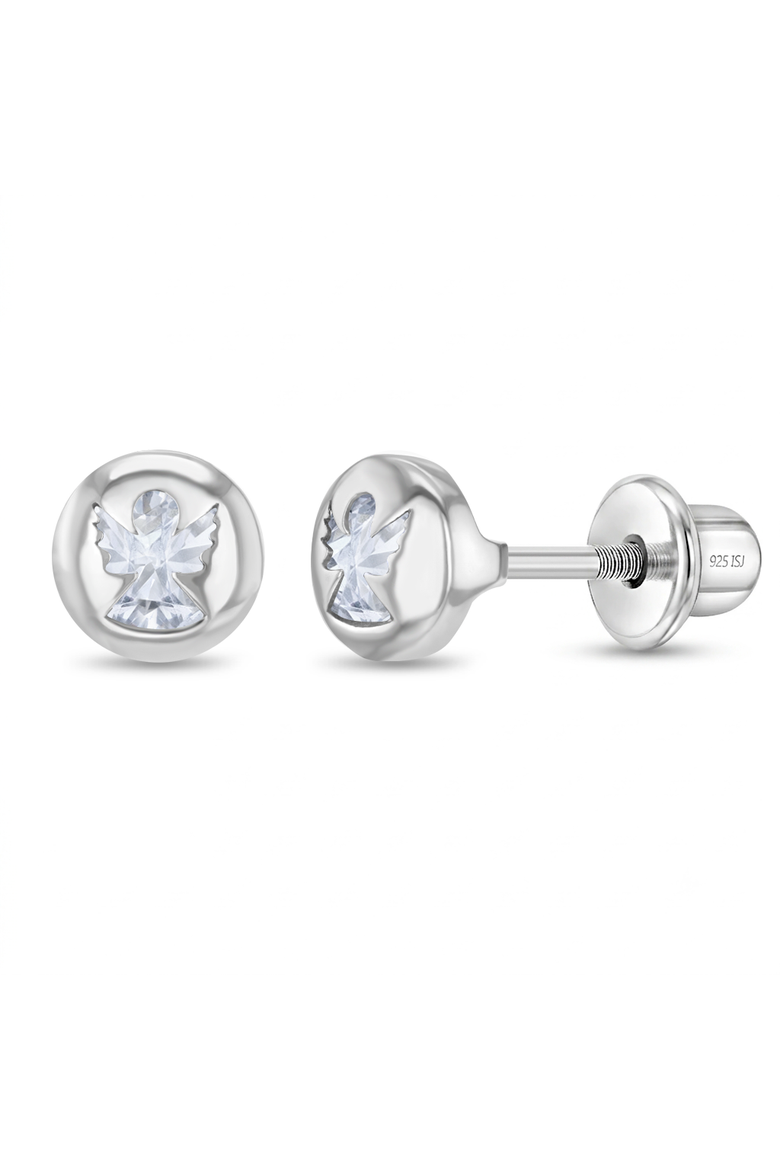 Angelic Sparkle Girl Earrings, Main, color, Silver