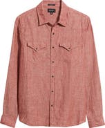 AG Rogan Linen Snap-Up Western Shirt