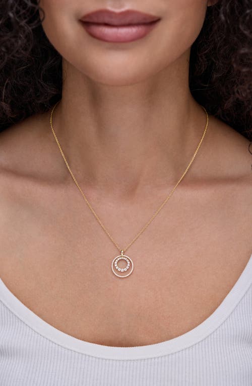 Bony Levy Solstice 18k Gold Double Diamond Circle Pendant Necklace In Gold