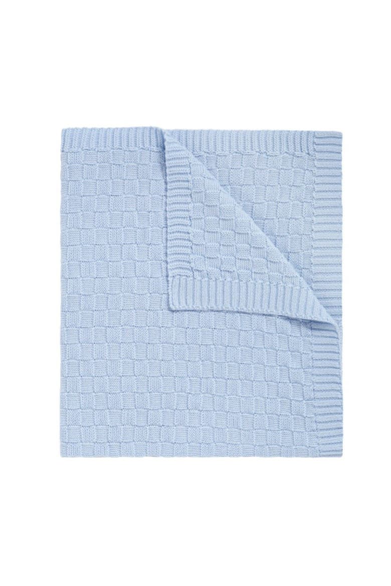 Basket Weave Knit Blanket - Baby, Main, color, Blue