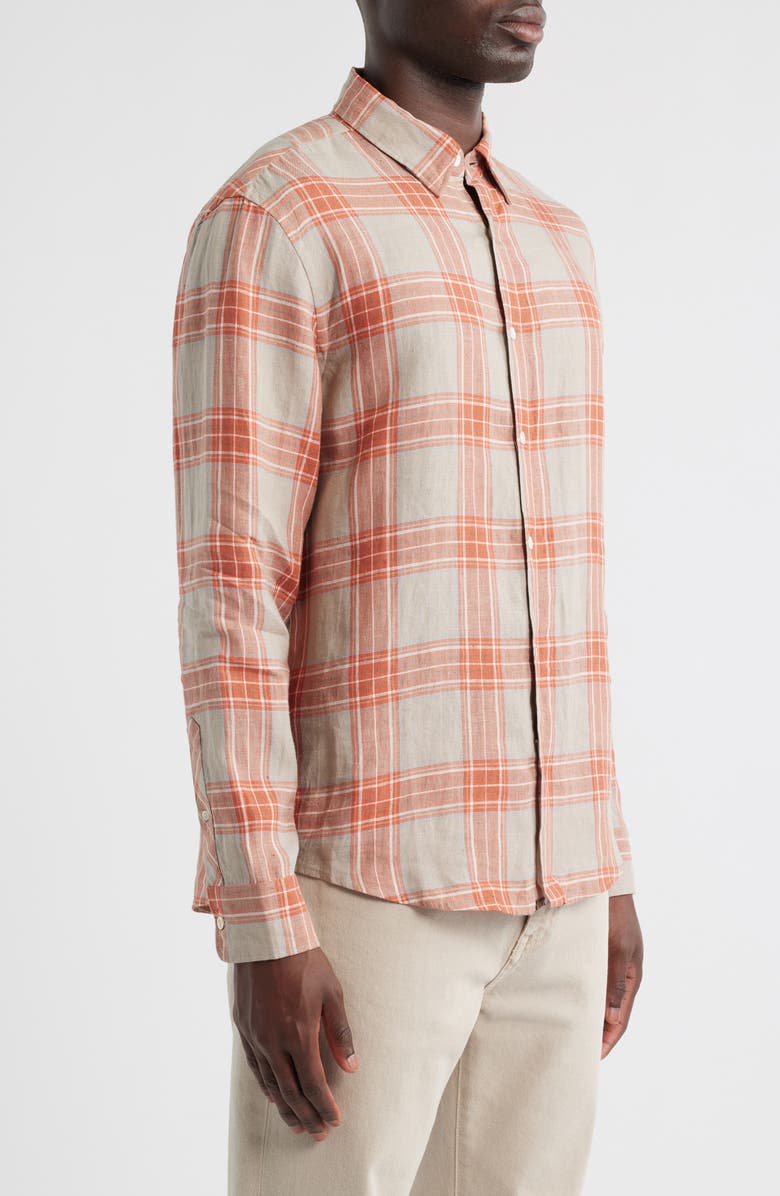 Billy Reid John Standard Fit Plaid Linen Button-Up Shirt, Alternate, color,