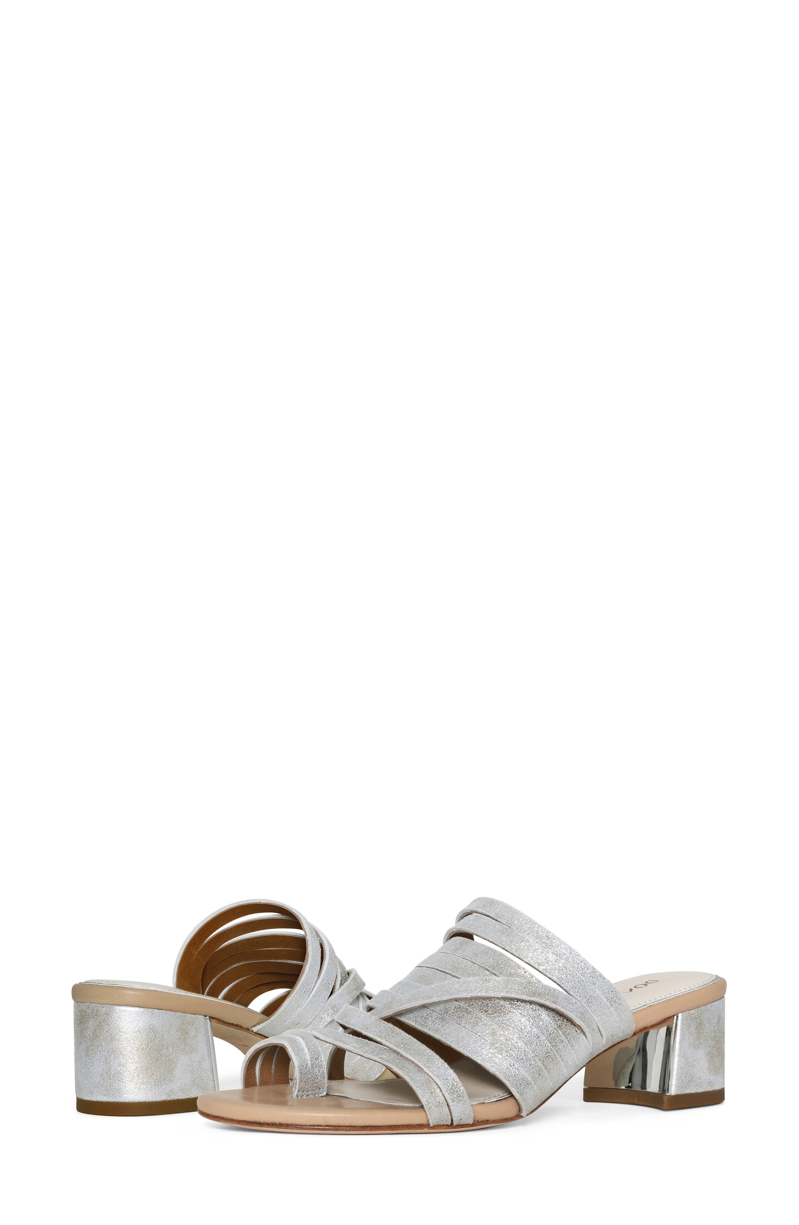 Strappy Block Heel Sandal, Alternate, color, SILVER