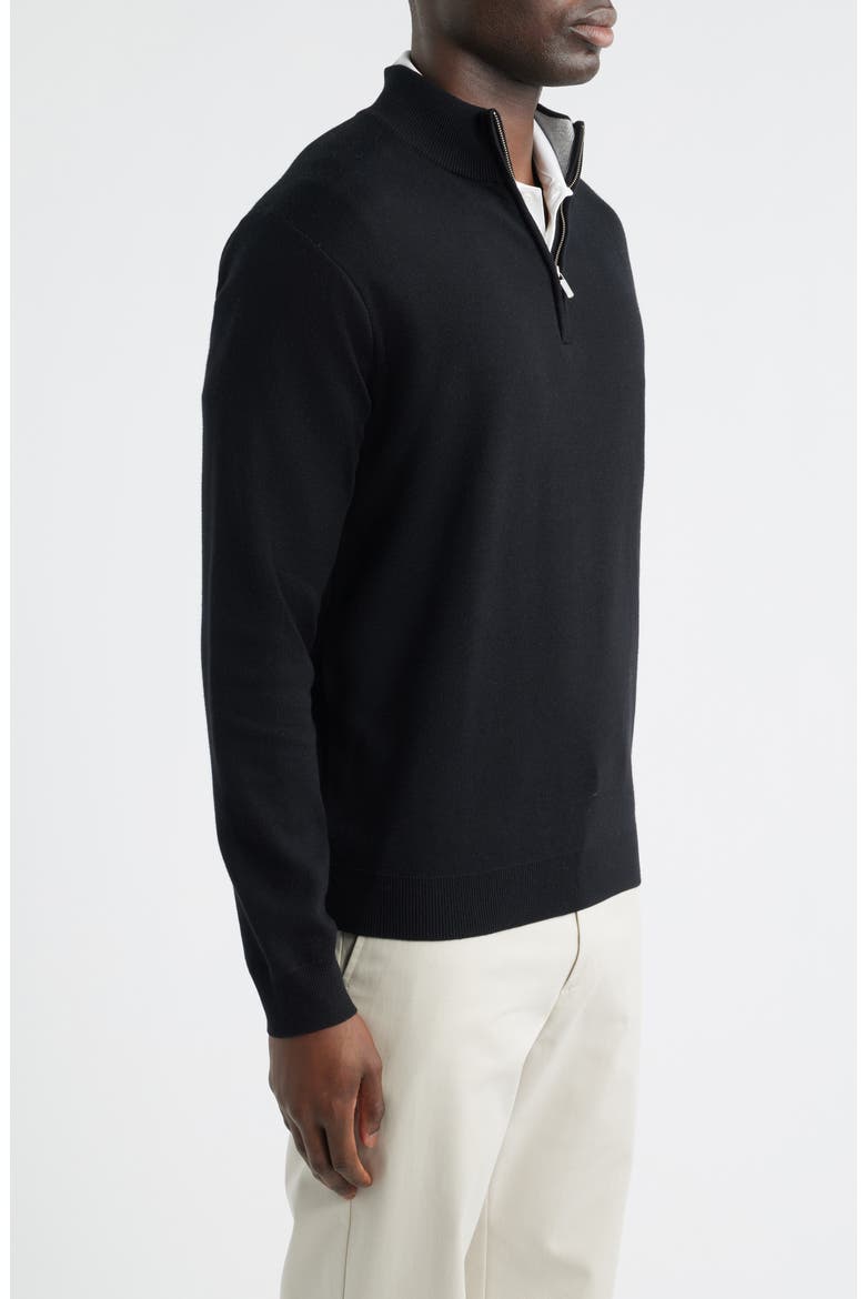 Coolspun Lite Quarter Zip Sweater, Alternate, color, BLACK
