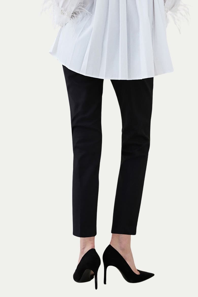 Petite Essential Techno Woven Trousers, Alternate, color, Black