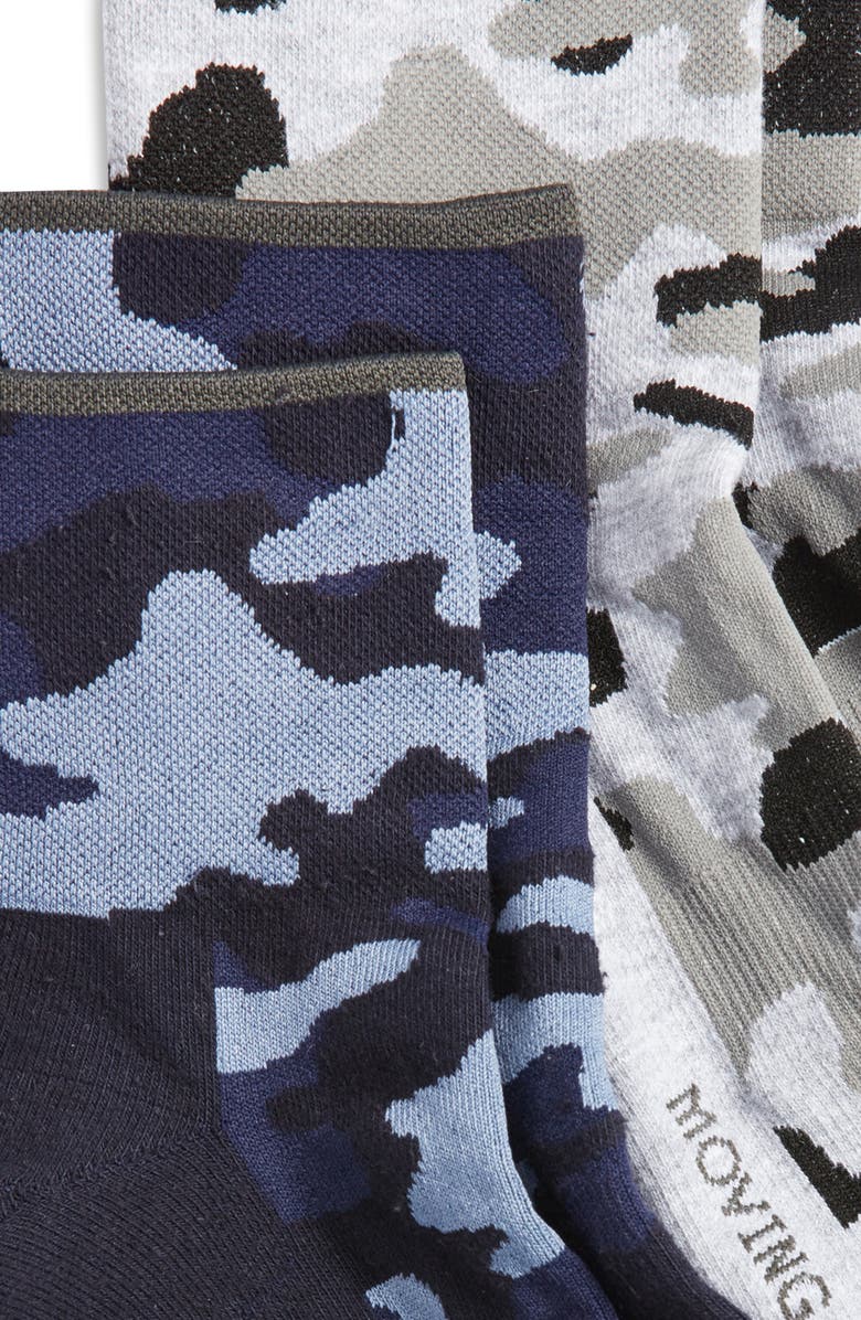 BURLIX Assorted 2-Pack Moving Ankle Crew Socks, Alternate, color, 