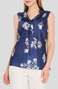 Tahari ASL Sailor Tie Neck Sleeveless Top