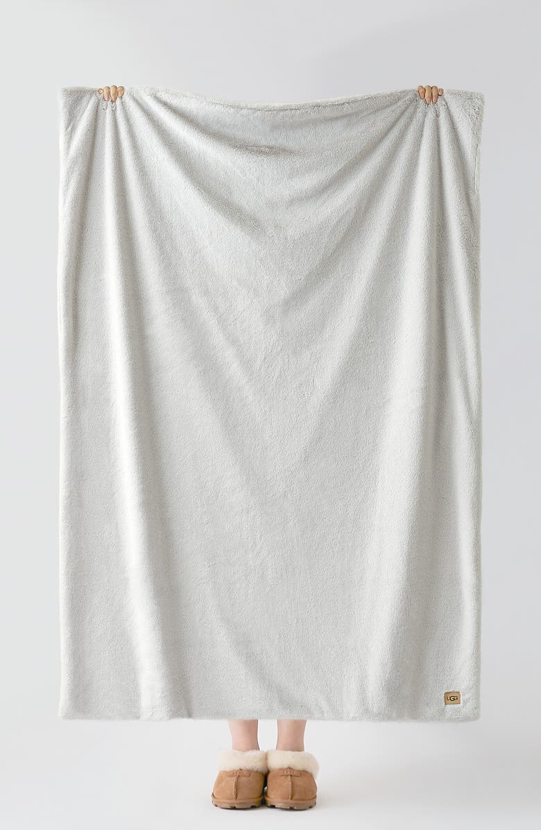 UGG<sup>®</sup> Marcella Faux Fur Throw Blanket, Alternate, color, Stone
