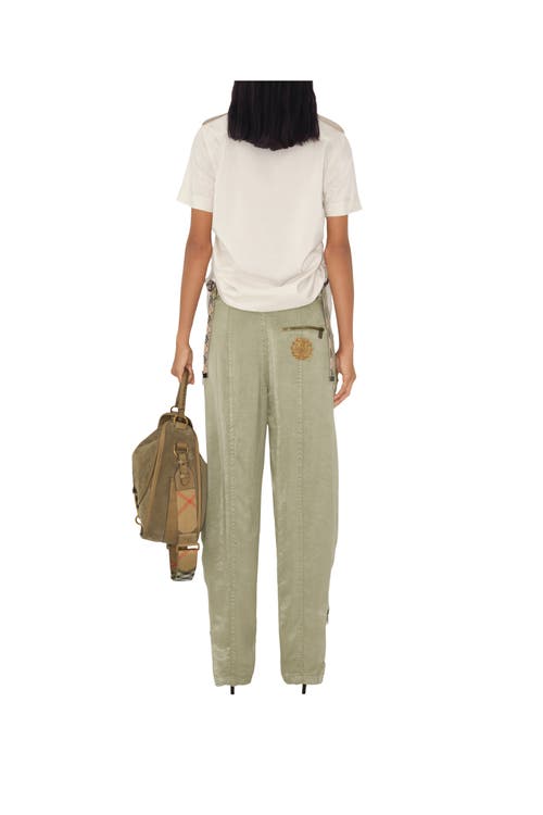 Burberry Lyocell Tailored Trousers In Skylark