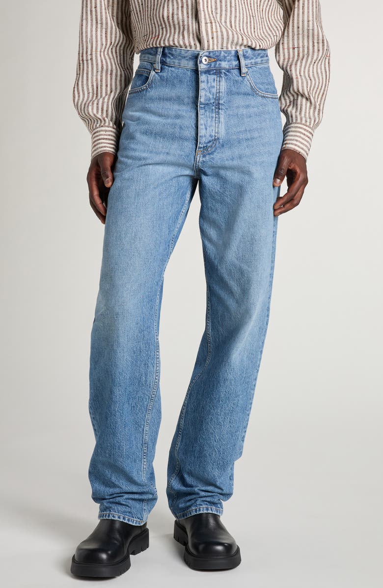 Bottega Veneta Straight Leg Jeans, Main, color, 4715 Mid Blue
