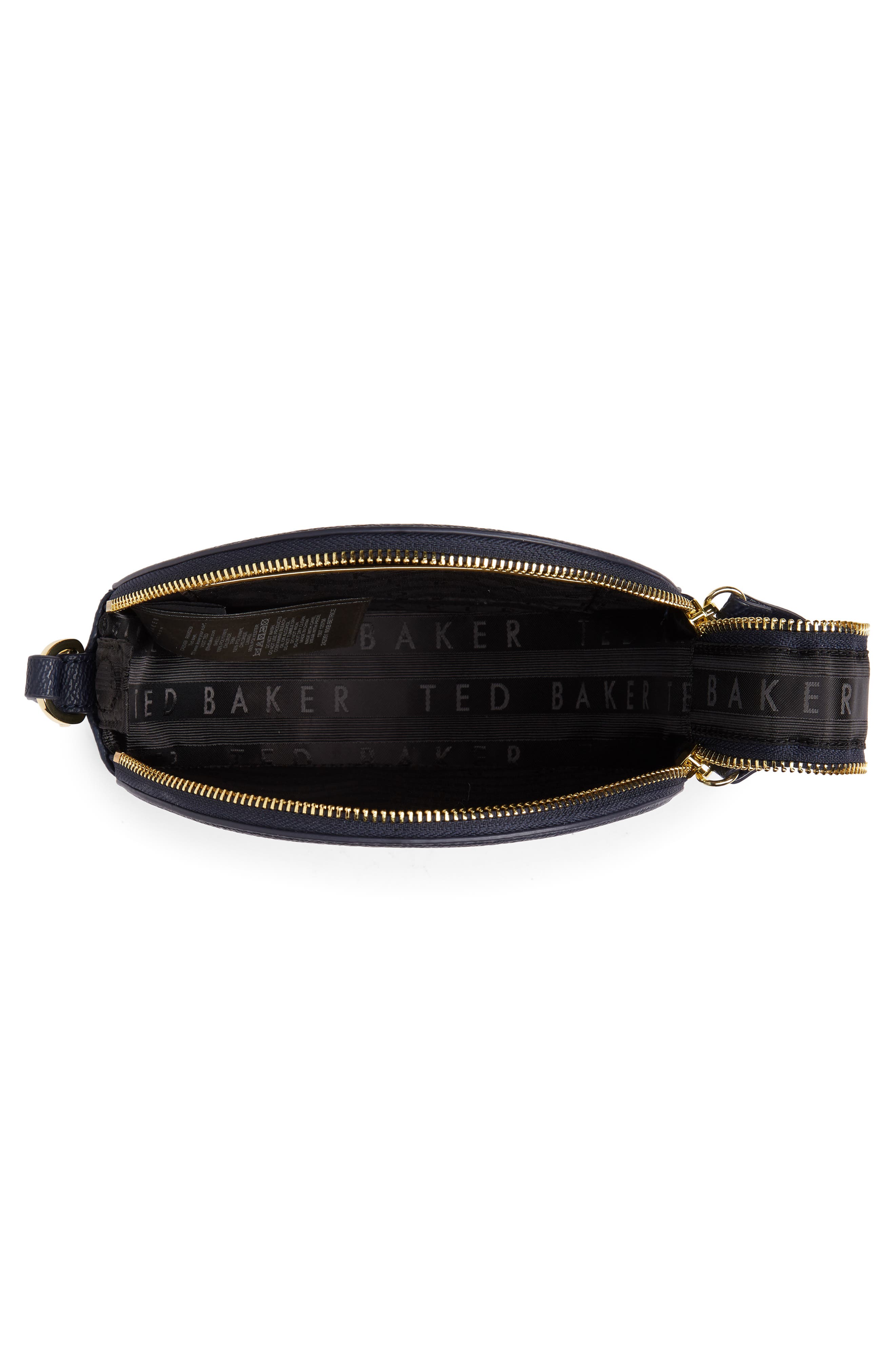 Ted Baker London Betrice Masquerade Faux Leather Crossbody Bag, Alternate, color, Navy