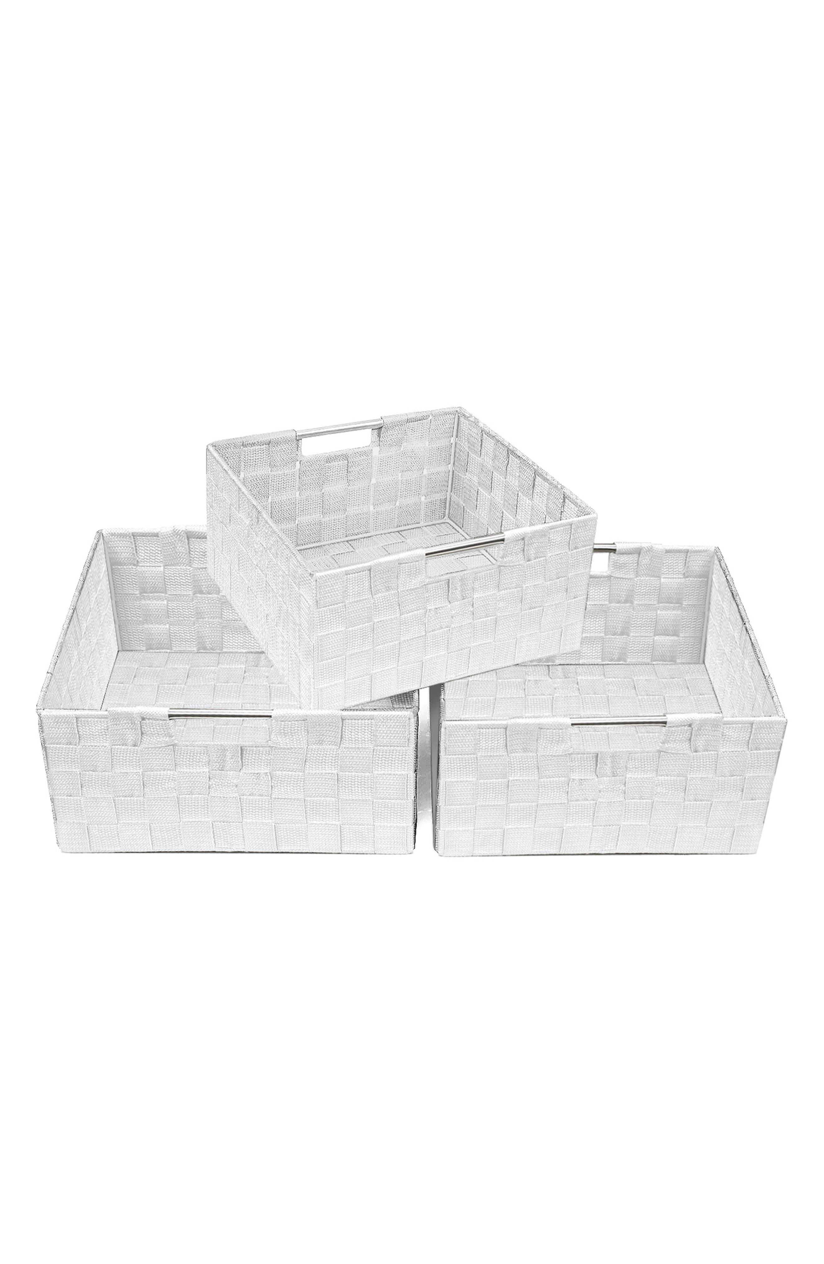 SORBUS Weave 3-Piece Stacking Basket Set