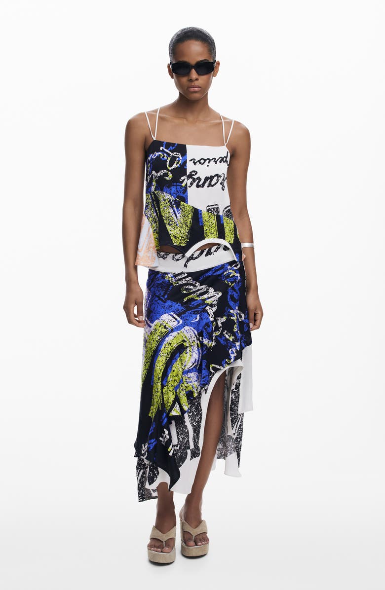 Desigual Asymmetric Strappy Camisole, Alternate, color, White