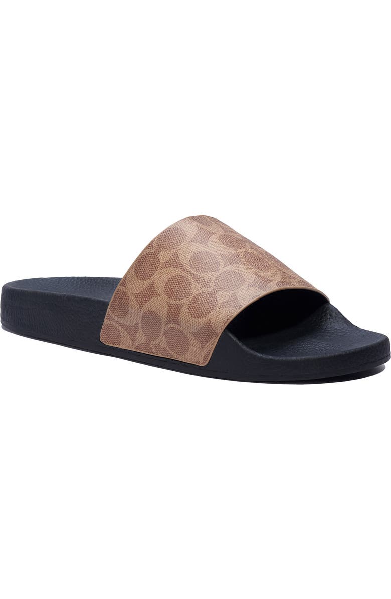COACH Signature Slide Sandal, Main, color, Tan