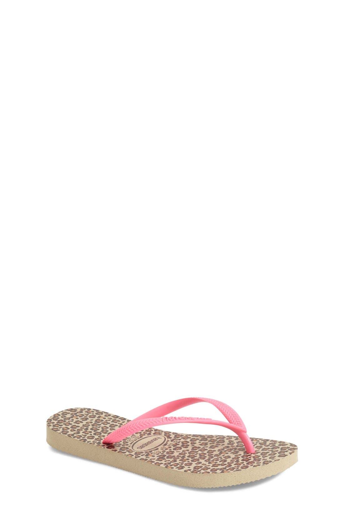 Havaianas 'Slim' Animal Print Flip Flop, Main, color, 