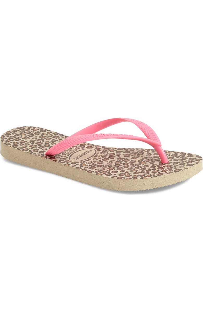 Havaianas 'Slim' Animal Print Flip Flop, Main, color,