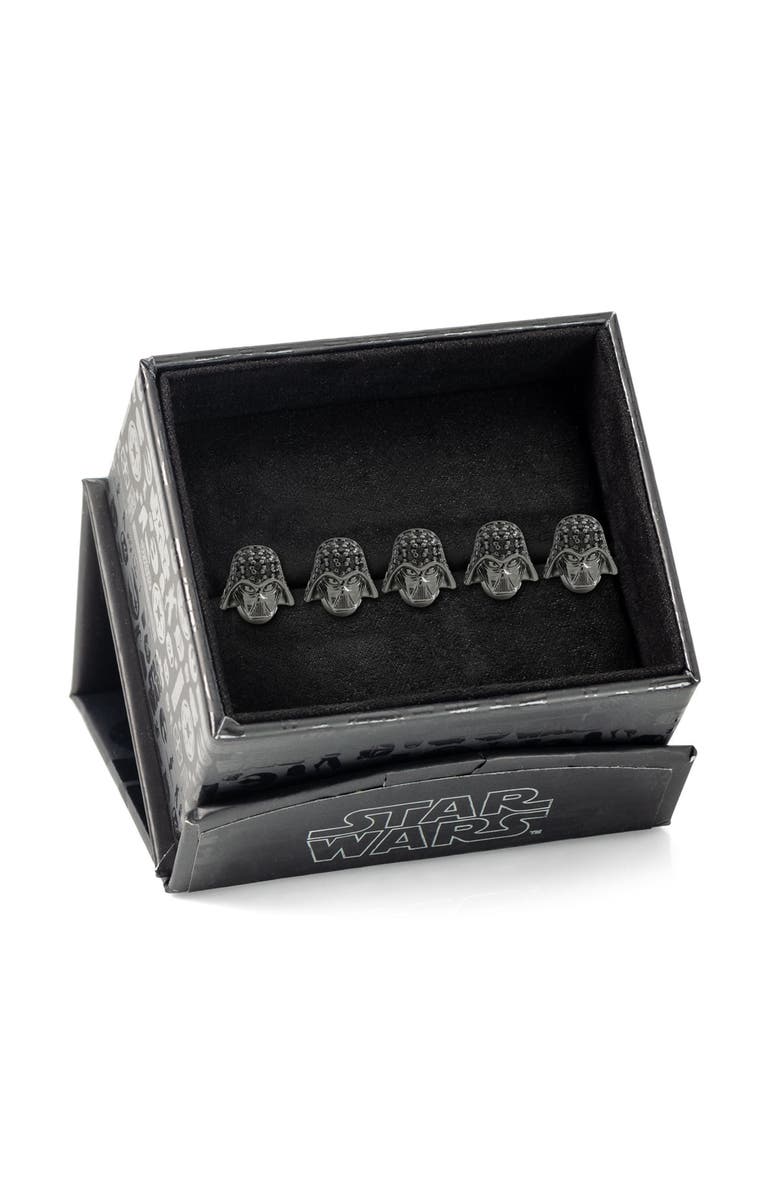 Cufflinks, Inc. Set of 5 Darth Vader Crystal Helmet Shirt Studs, Alternate, color,