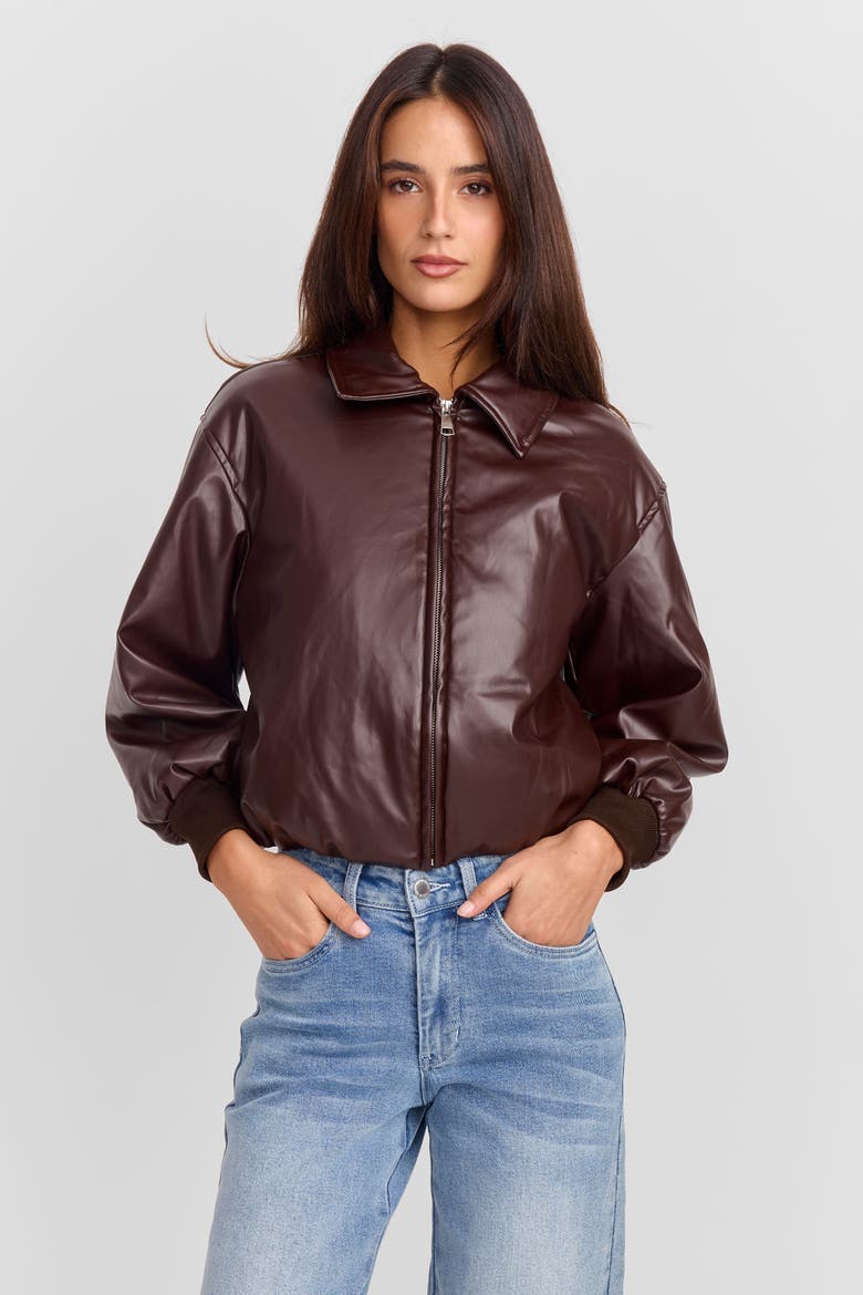 Estella Bomber Jacket, Main, color, Brown
