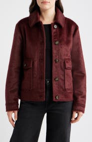 Bernardo Faux Calf Hair Trucker Jacket