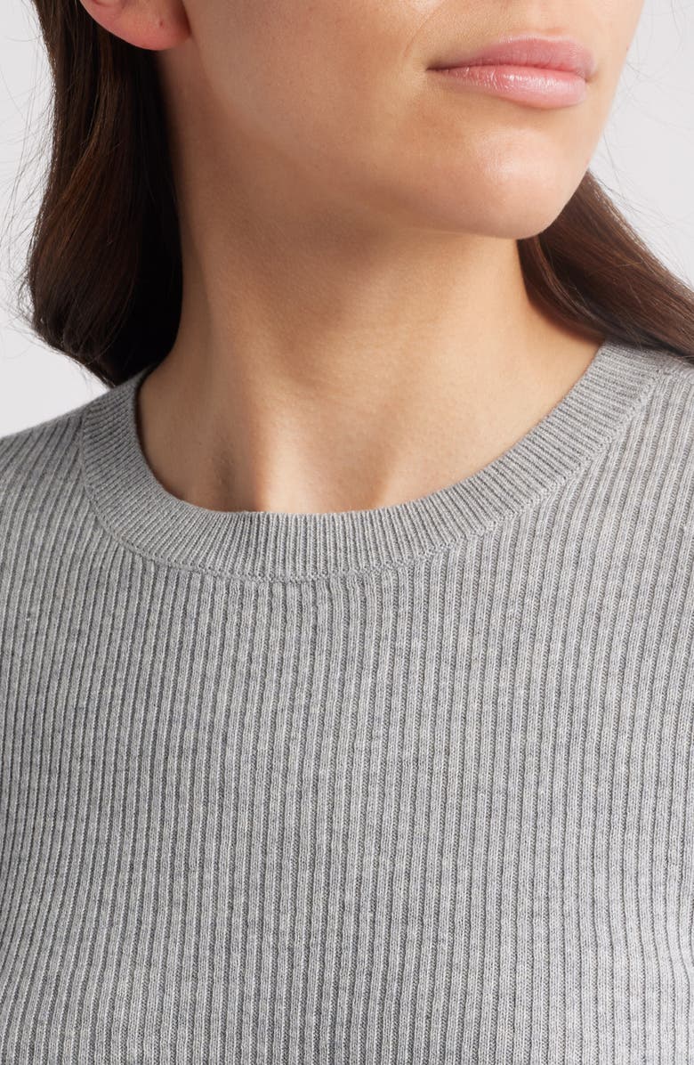 Treasure & Bond Crewneck Cotton Blend Rib Sweater, Alternate, color, 