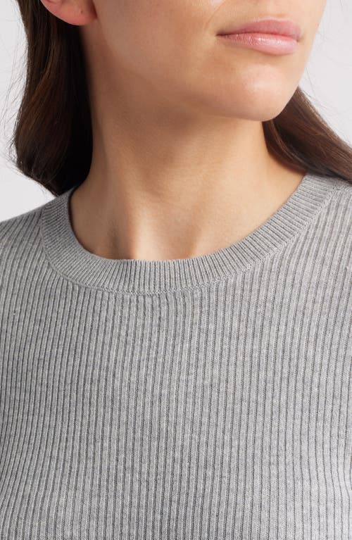 TREASURE & BOND TREASURE & BOND CREWNECK COTTON BLEND RIB SWEATER 