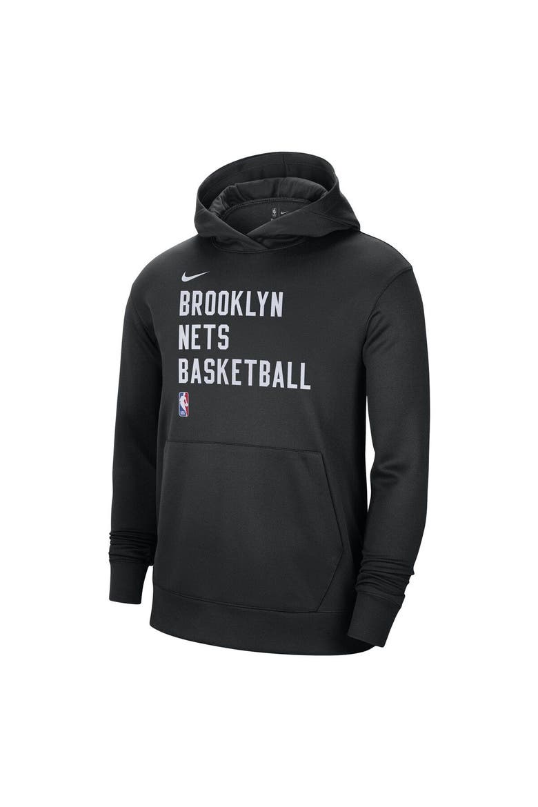 Unisex Nike Black Brooklyn Nets 2023/24 Performance Spotlight On-Court Practice Pullover Hoodie, Alternate, color, Black