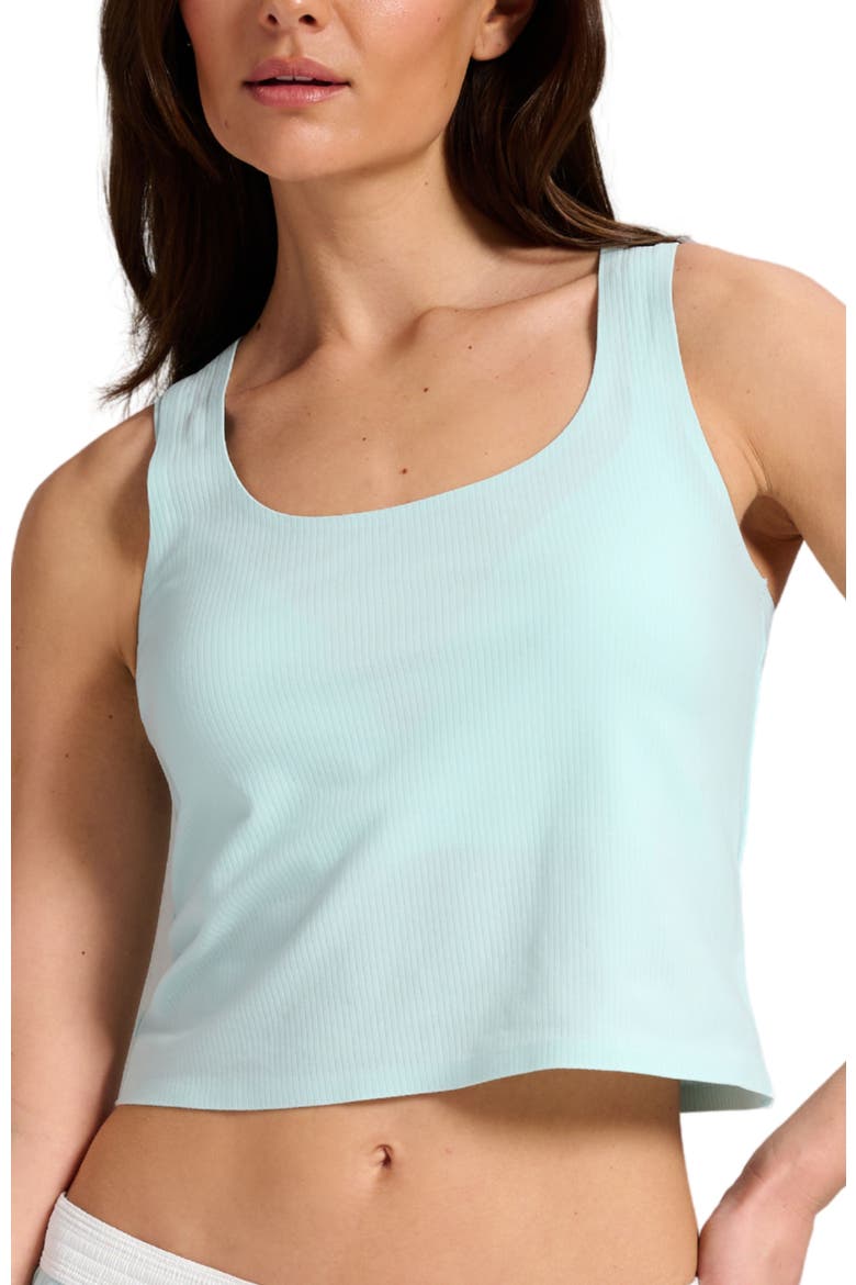 Organic Cotton Rib Tank, Main, color, Aqua Mist