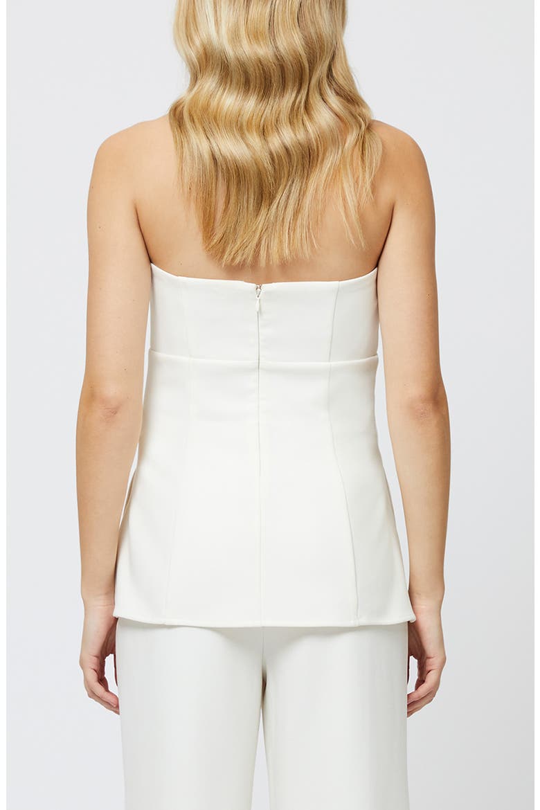 Azra Strapless Twill Top, Alternate, color, PORCELAIN CREAM