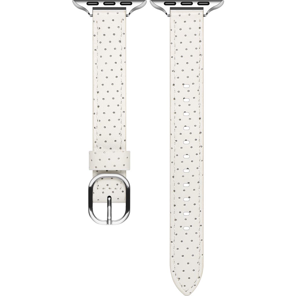 Posh Tech Carmen Perforated Leather Apple Watch® Watchband In Gray