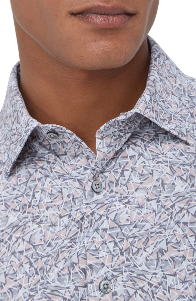 Bugatchi James OoohCotton<sup>®</sup> Abstract Print Button-Up Shirt, Alternate, color, Zinc