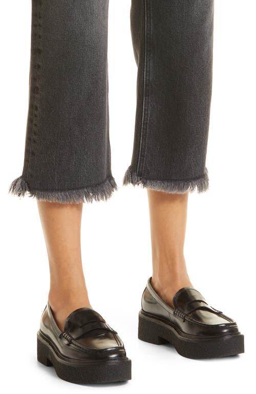 The Great . The Wayne Fringe Hem Nonstretch Jeans In Black