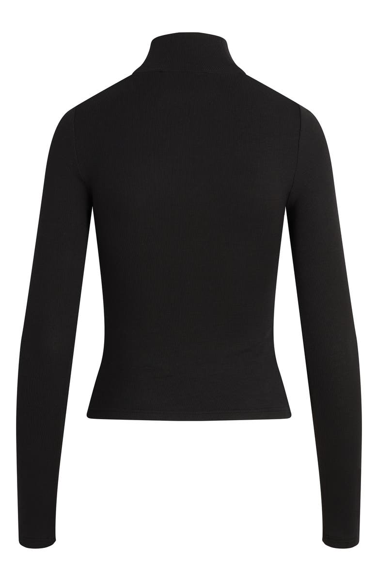 Favorite Daughter Long Sleeve Mock Neck Rib Top, Alternate, color, Black