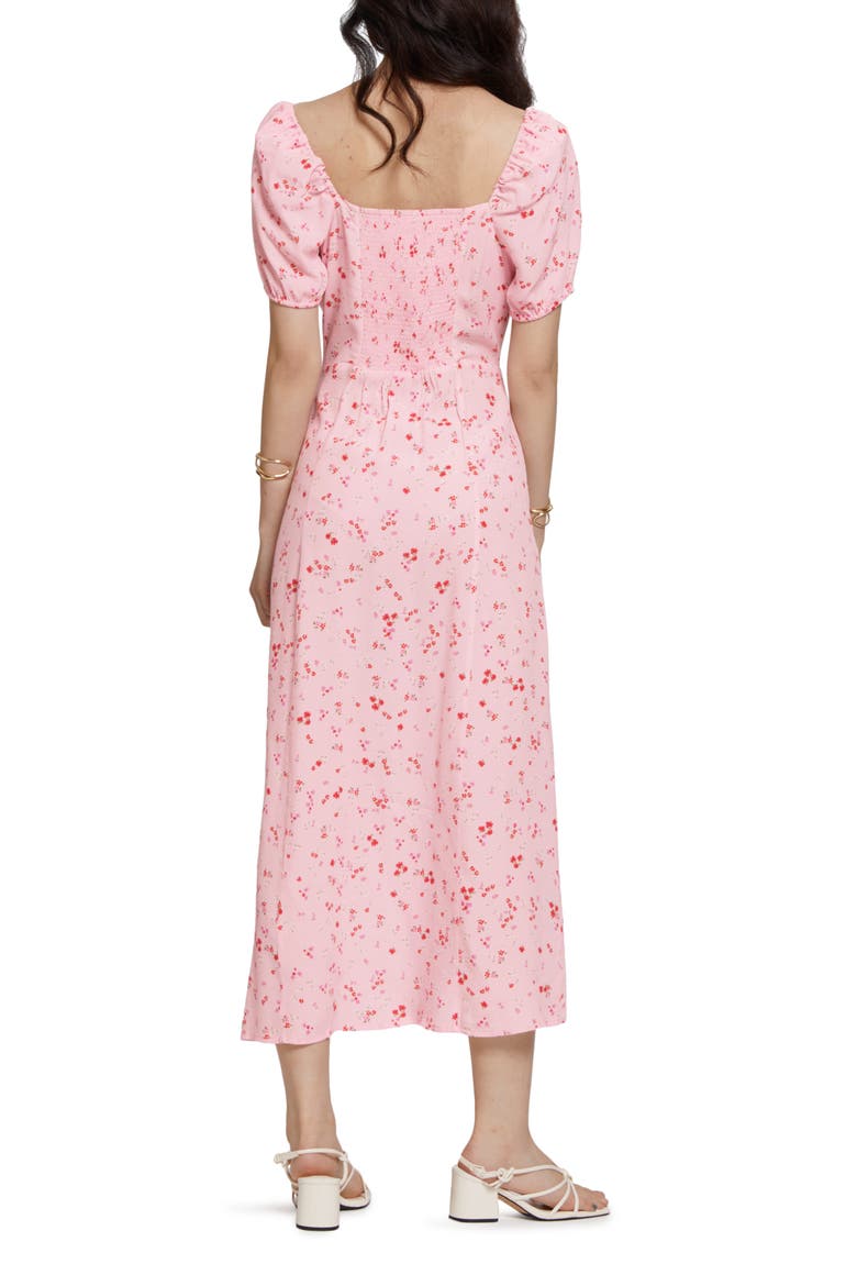 Floral Print Puff Sleeve Dress, Alternate, color, PINK FLOWER AOP