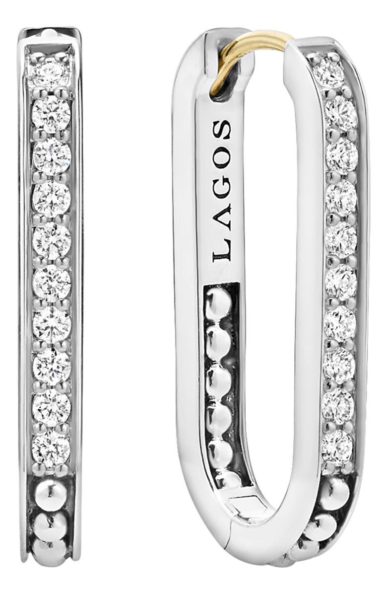 LAGOS Caviar Spark Diamond Pendant Necklace & Earrings Set, Alternate, color, Silver