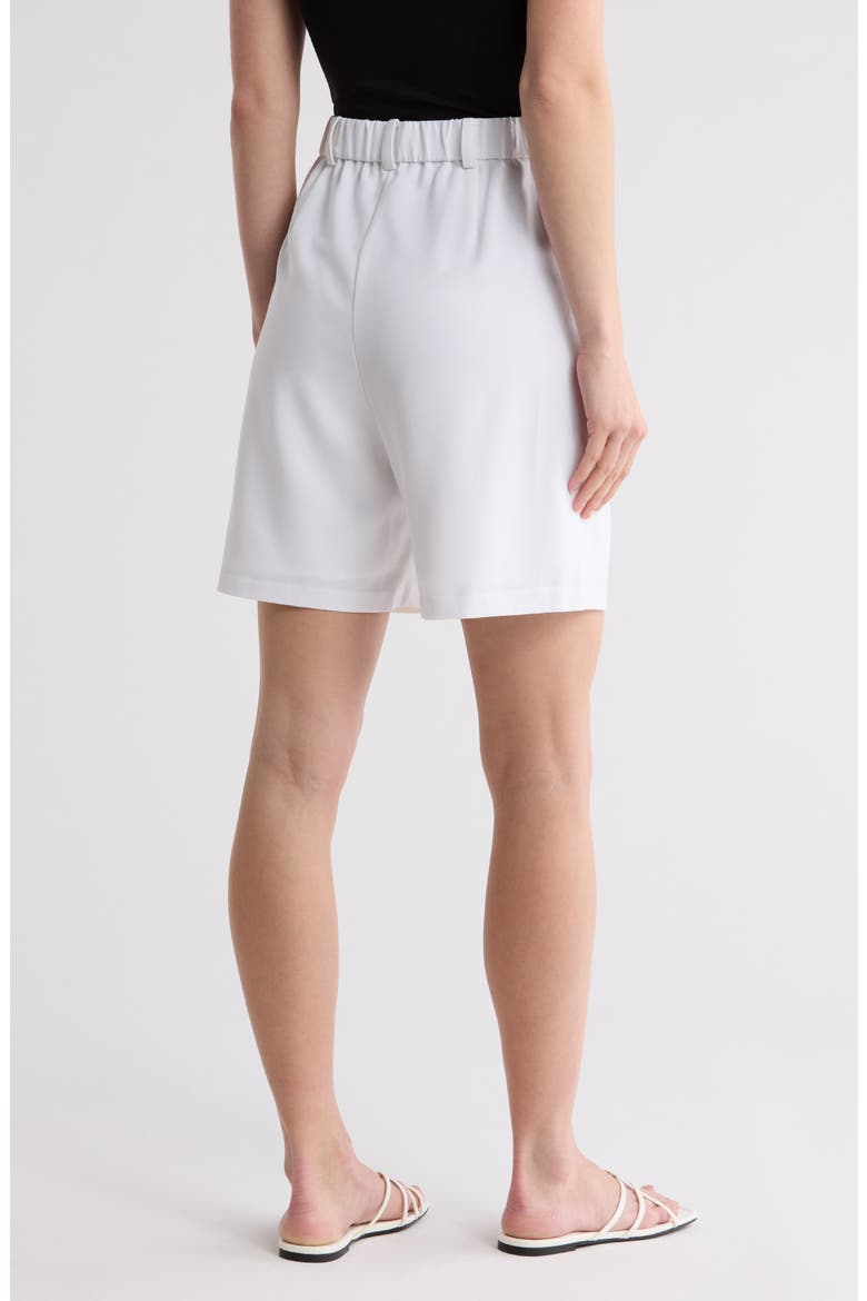 Pleated Front Bermuda Shorts, Alternate, color, WHITE