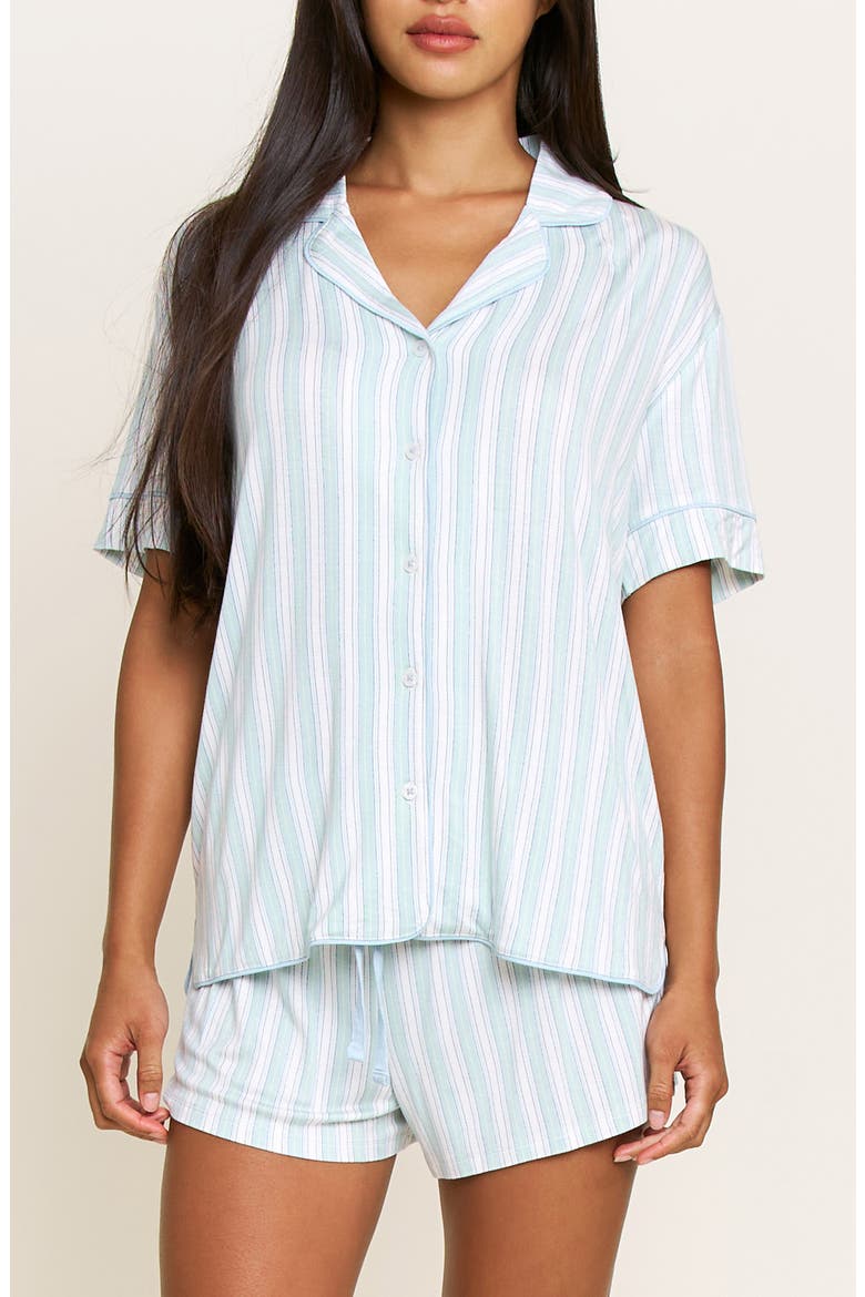 All American Shortie Pajamas, Main, color, SAGE STITCHED STRIPE